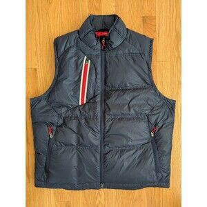 Zero Restriction Tour Series Vest Mens Large Puffer Quilted Navy Red full Zip